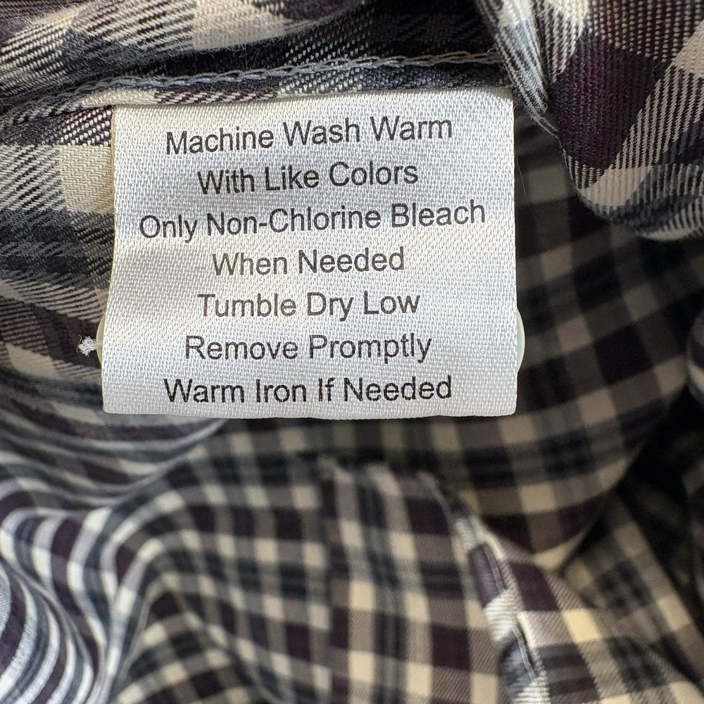 Jos A Bank Reserve No Wrinkle Tailored Fit Shirt Men's Medium Plaid Cotton - Picture 4 of 7